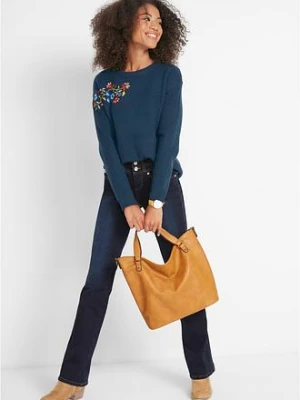 Modelujące dżinsy, krój bootcut, high waist bonprix