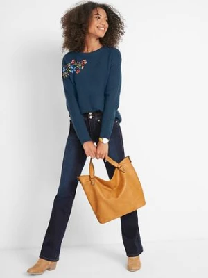 Modelujące dżinsy, krój bootcut, high waist bonprix