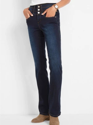 Modelujące dżinsy, krój bootcut, high waist bonprix