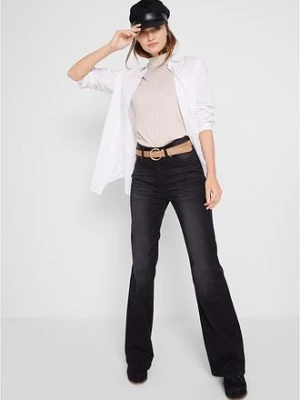 Modelujące dżinsy o kroju bootcut, mid waist bonprix