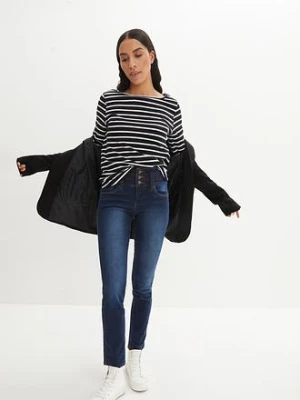 Modelujące dżinsy o kroju slim fit, high waist bonprix