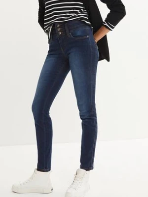 Modelujące dżinsy o kroju slim fit, high waist bonprix