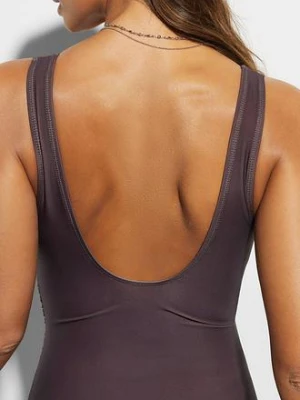 Modelujący kostium kąpielowy, średni stopień modelowania sylwetki, z dekoltem kopertowym bonprix