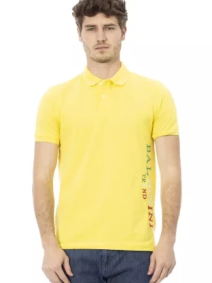 Modna Żółta Bawełniana Koszulka Polo Baldinini