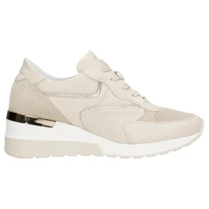 Beżowe sneakersy damskie ze złotymi elementami 46114-84 Wojas