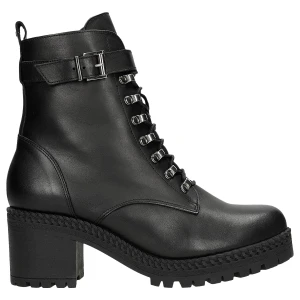 Czarne ocieplane bikery damskie na slupku 64065-51 Wojas