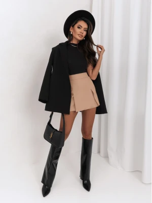 Modne spódnico-spodenki z rozporkami-SAMANTHA-beżowe  magmac 