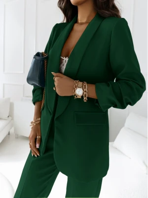 Modny garnitur marynarka i spodnie NAJAT - butelkowa zieleń  magmac 