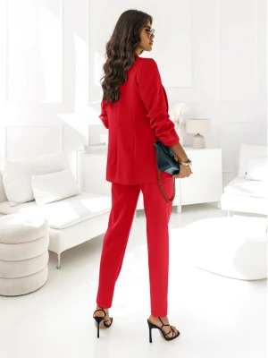 Modny garnitur marynarka i spodnie NAJAT - czerwony  magmac 