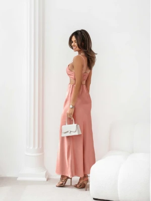 Modny komplet crop top i maxi spódnica DAIYA - brudny róż  magmac 