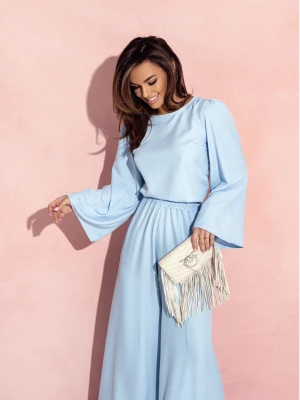 Modny komplet z szerokimi spodniami MAVIS - błękitny  magmac 