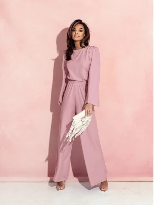 Modny komplet z szerokimi spodniami MAVIS - brudny róż  magmac 