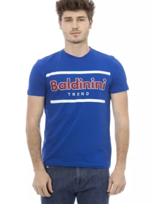 Modny Niebieski T-Shirt z Bawełny Baldinini