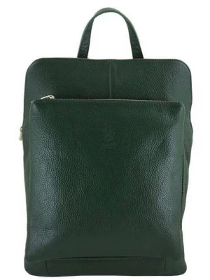 Modny plecak skórzany - Barberini's - Zielony ciemny Merg