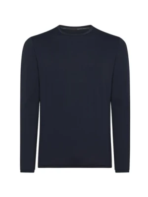 Modny sweter z długim rękawem w ciemnoniebieskim RRD
