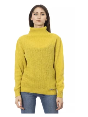 Modny żółty sweter z wełny Baldinini
