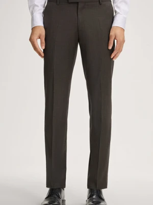 Modułowe spodnie garniturowe Blayr w kolorze ciemnobrązowym z efektem melanżu Joop