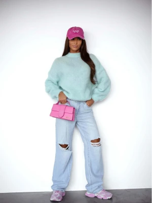 Moherowy sweter oversize CONOR - błękitny  magmac 