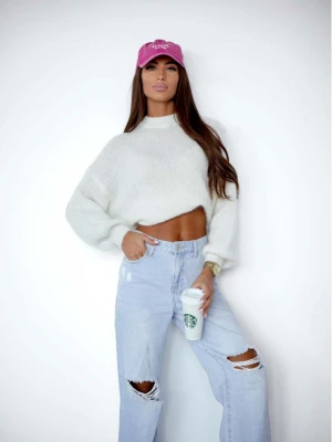 Moherowy sweter oversize CONOR - ecru  magmac 