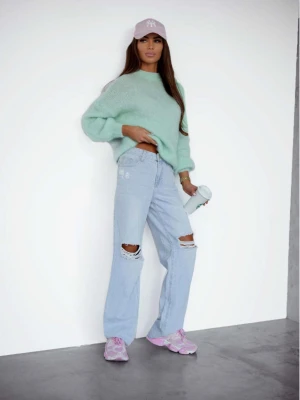 Moherowy sweter oversize CONOR - miętowy  magmac 