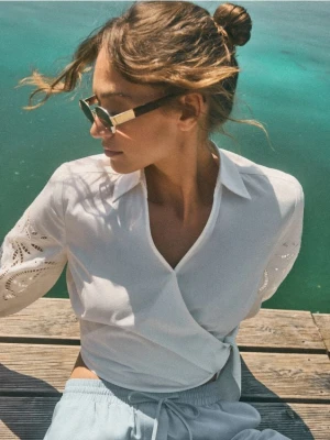 Mohito - Bawełniana bluzka - kremowy