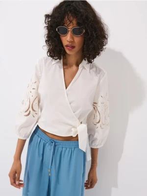 Mohito - Bawełniana bluzka - kremowy