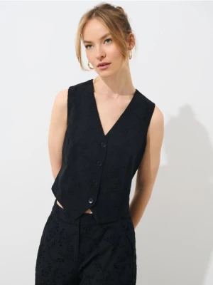 Mohito - Bawełniana czarna kamizelka - czarny