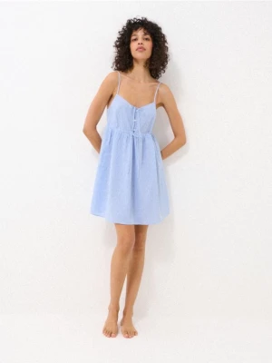 Mohito - Bawełniana koszula nocna w paski - niebieski