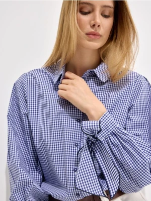 Mohito - Bawełniana koszula w kratkę - granatowy