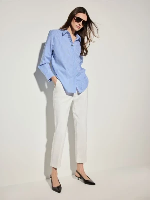 Mohito - Bawełniana koszula w paski - błękitny