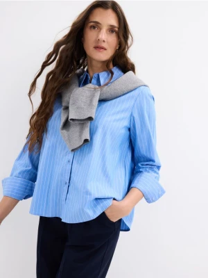 Mohito - Bawełniana koszula w paski - błękitny