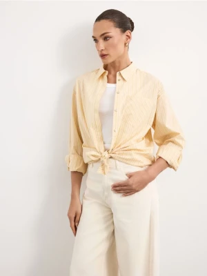 Mohito - Bawełniana koszula w paski - żółty