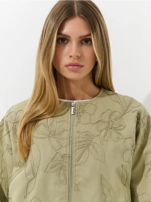 Mohito - Bawełniana kurtka z haftem - oliwkowy