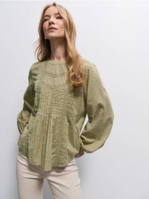 Mohito - Bawełniana oliwkowa bluzka - khaki