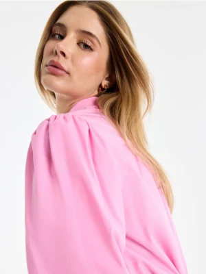 Mohito - Bawełniana różowa koszula z bufiastym rękawem - różowy