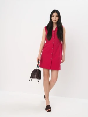 Mohito - Bawełniana różowa sukienka mini - fuksjowy