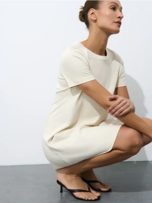 Mohito - Bawełniana sukienka mini - beżowy