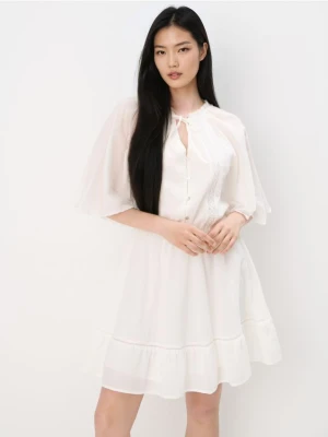 Mohito - Bawełniana sukienka mini - kremowy