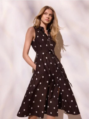 Mohito - Bawełniana szmizjerka midi - brązowy