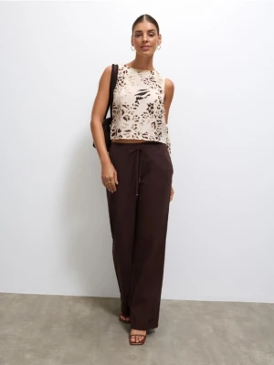 Mohito - Bawełniane brązowe spodnie - brązowy