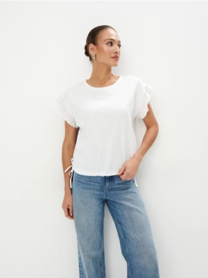 Mohito - Bawełniany biały t-shirt - biały