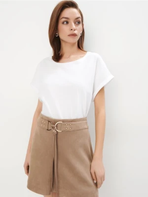 Mohito - Bawełniany biały t-shirt - biały