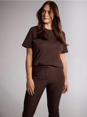 Mohito - Bawełniany czekoladowy t-shirt - ciemnobrązowy