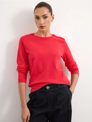 Mohito - Bawełniany czerwony longsleeve - czerwony