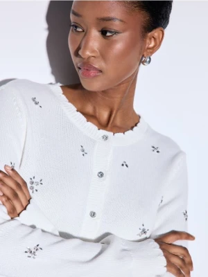 Mohito - Bawełniany kardigan - kremowy