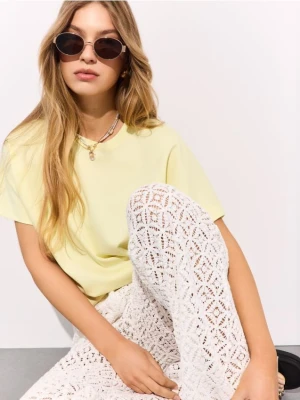 Mohito - Bawełniany masełkowy t-shirt - żółty