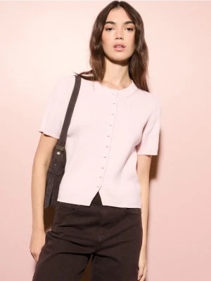 Mohito - Bawełniany pastelowy kardigan - pastelowy różowy