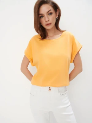 Mohito - Bawełniany pomarańczowy t-shirt - pomarańczowy