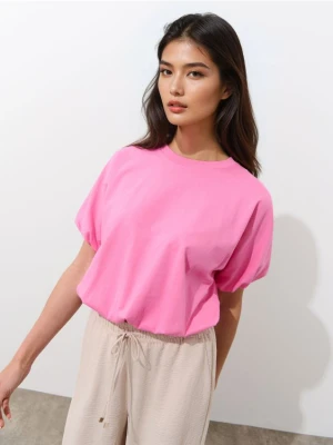 Mohito - Bawełniany różowy t-shirt - mocny różowy