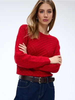 Mohito - Bawełniany sweter - czerwony